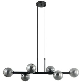 Modernistyczna LAMPA wisząca OLBIA PND-38679-6-BK+SG Italux szklany ZWIS kule balls do jadalni czarny - ITALUX