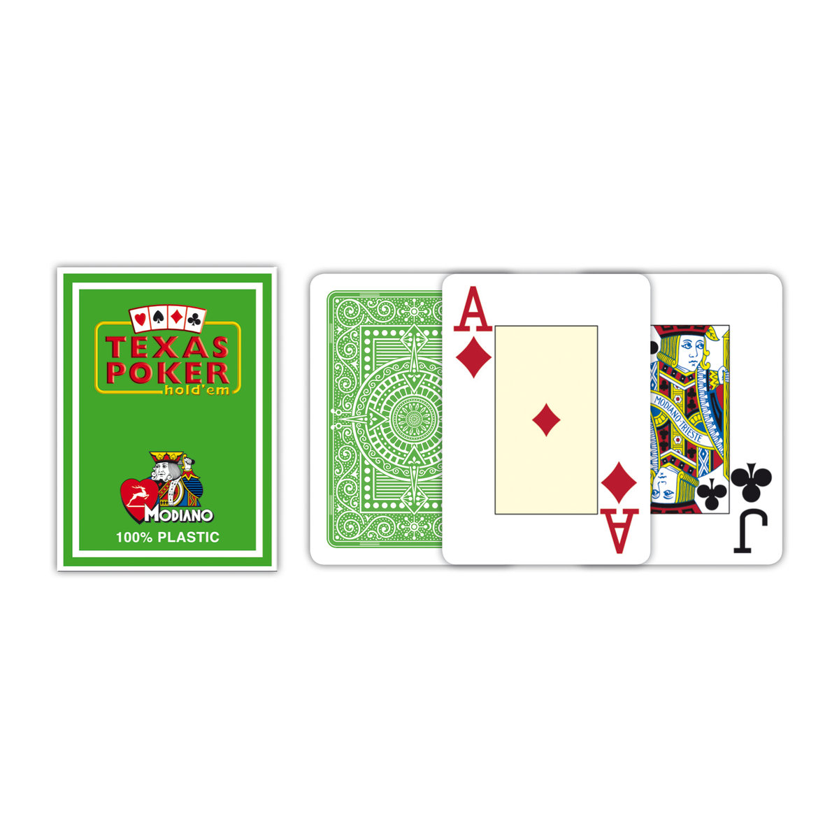 Modiano, karty Texas Poker Jumbo Index Plastic Jasno, zielony