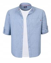 Modna Koszula Męska ze Stójką i Długim Rękawem Bawełna Slim Fit Pako Jeans