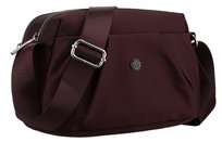 Modna torebka damska PETERSON mała listonoszka na ramię kieszonki na suwak bordowa burgundowa