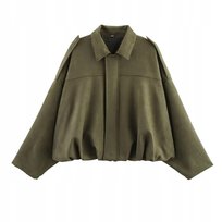 MODNA ZIELONA KURTKA DAMSKA STYLOWY FASON OVERSIZE GREEN BOMBKA LEKKA BLUZA Inna marka