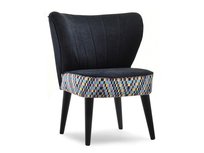 Modny Fotel Do Salonu Z Kolorowej Tkaniny Armi Czarny Noga Czarna