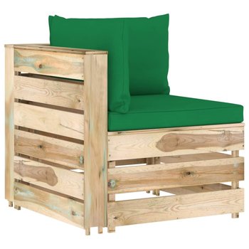 Moduł sofy narożnej z poduszkami, impregnowane drewno - vidaXL