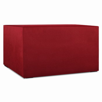 Moduł: tapicerowana otomana LEON w kolorze czerwonym z metalowymi łącznikami – segment do zestawu mebli modułowych - Postergaleria