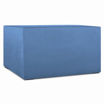 Moduł: tapicerowana pufa LEON w kolorze niebieskim z metalowymi łącznikami – segment do zestawu mebli modułowych - Postergaleria