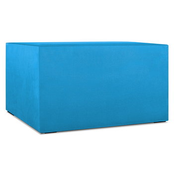 Moduł: tapicerowana pufa LEON w kolorze niebieskim z metalowymi łącznikami – segment do zestawu mebli modułowych - Postergaleria
