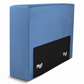 Moduł: tapicerowane oparcie 70 LEON w kolorze niebieskim z metalowymi łącznikami – segment do zestawu mebli modułowych - Postergaleria