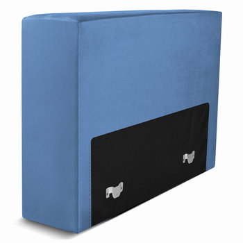 Moduł: tapicerowane oparcie 80 LEON w kolorze niebieskim z metalowymi łącznikami – segment do zestawu mebli modułowych - Postergaleria
