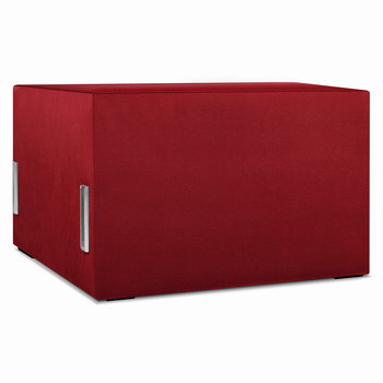 Moduł: tapicerowane siedzisko 70 LEON w kolorze czerwonym z metalowymi łącznikami – segment do zestawu mebli modułowych - Postergaleria