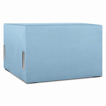 Moduł: tapicerowane siedzisko 70 LEON w kolorze niebieskim z metalowymi łącznikami – segment do zestawu mebli modułowych - Postergaleria