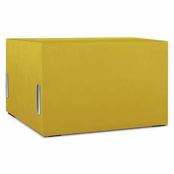 Moduł: tapicerowane siedzisko 70 LEON w kolorze żółtym z metalowymi łącznikami – segment do zestawu mebli modułowych - Postergaleria