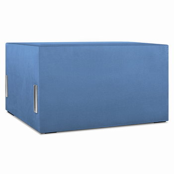 Moduł: tapicerowane siedzisko 80 LEON w kolorze niebieskim z metalowymi łącznikami – segment do zestawu mebli modułowych - Postergaleria
