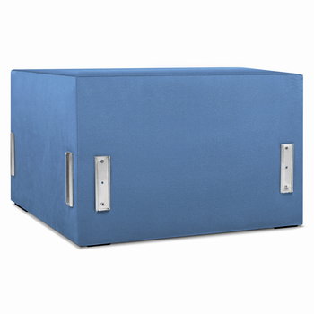 Moduł: tapicerowane siedzisko narożne LEON w kolorze niebieskim z metalowymi łącznikami – segment do zestawu mebli modułowych - Postergaleria