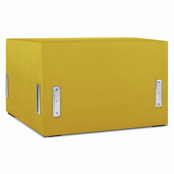 Moduł: tapicerowane siedzisko narożne LEON w kolorze żółtym z metalowymi łącznikami – segment do zestawu mebli modułowych - Postergaleria
