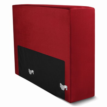 Moduł: tapicerowany podłokietnik LEON w kolorze czerwonym z metalowymi łącznikami – segment do zestawu mebli modułowych - Postergaleria