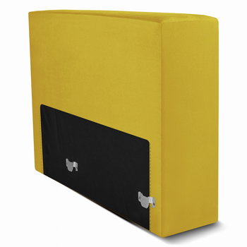 Moduł: tapicerowany podłokietnik LEON w kolorze żółtym z metalowymi łącznikami – segment do zestawu mebli modułowych - Postergaleria