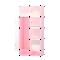 Modułowa plastikowa szafa z półkami i drążkiem 10 modułów wymiary 162x74cm