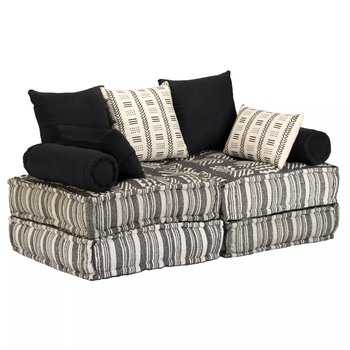 Modułowa sofa patchworkowa VidaXL, czarno-biała, 70x85x140 cm - vidaXL