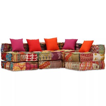 Modułowa sofa patchworkowa VidaXL, różnokolorowa, 56x132x200 cm - vidaXL