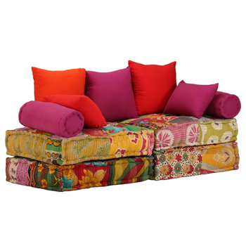 Modułowa sofa patchworkowa VidaXL, różnokolorowa, 70x85x140 cm - vidaXL