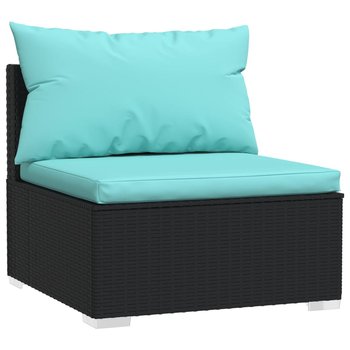 Modułowa sofa środkowa ogrodowa, czarny/aquamarine - Zakito Europe