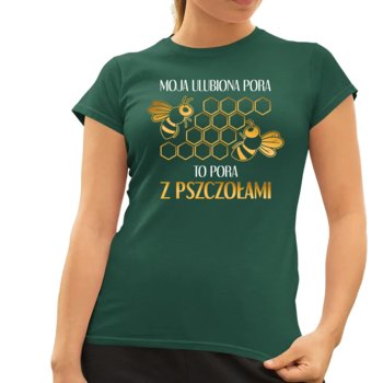 Moja ulubiona pora to pora z pszczołami - damska koszulka na prezent Zielona - Koszulkowy