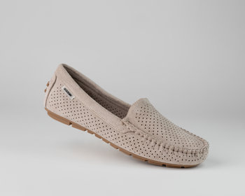 Mokasyny ażurowe GOODIN GD-FL-200A beż  slip-on zamsz 38 - Goodin