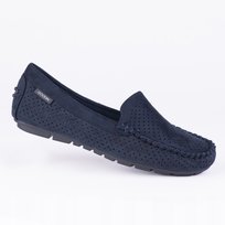 Mokasyny damskie ażurowe GOODIN GD-FL200 zamsz skóra slip-on granatowy 37 Goodin
