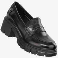 Mokasyny Damskie Buty Eleganckie Półbuty Czarne Potocki 24-2-12401BKPU Czarny 38 Potocki