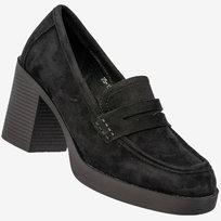 Mokasyny Damskie Buty Na Słupku Loafersy Czarne Potocki 25-12548BK Czarny 38 Potocki