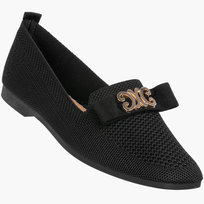 Mokasyny Damskie Wsuwane Buty Baleriny Eleganckie Półbuty Czarne Czarny 38 Seastar
