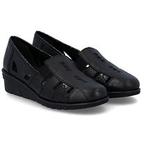 Mokasyny damskie z wycięciami Rieker L5358-00 BLACK R.36 Rieker