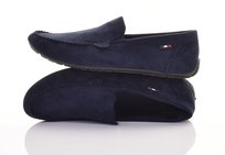 MOKASYNY MĘSKIE ELEGANCKIE OBUWIE WSUWANE CASUAL ZAMSZOWE GRANATOWE Inna marka