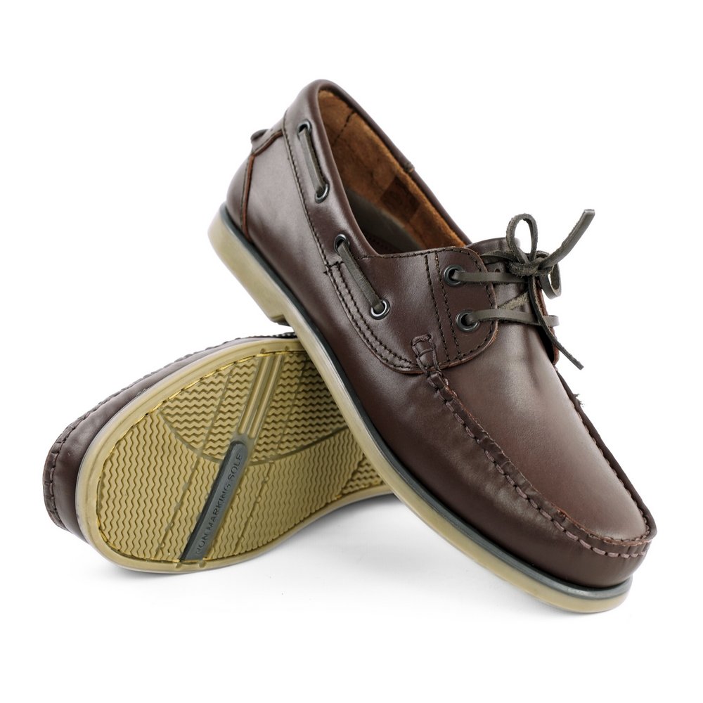 Solier Mokasyny męskie skórzane żeglarskie brązowe rozmiar 43