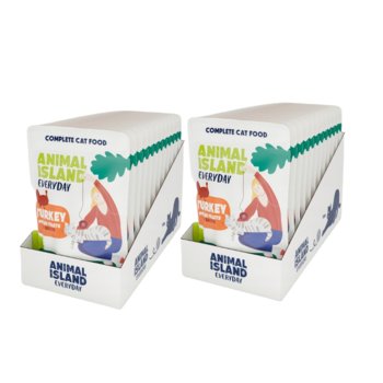 Mokra karma dla kotów ANIMAL ISLAND Indyk w filecie dla kotów 2x12x85g - Animal Island