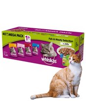 Mokra karma Potrawka dla kota Whiskas 40 Saszetek Po 85g (3,4Kg) - mix smaków)