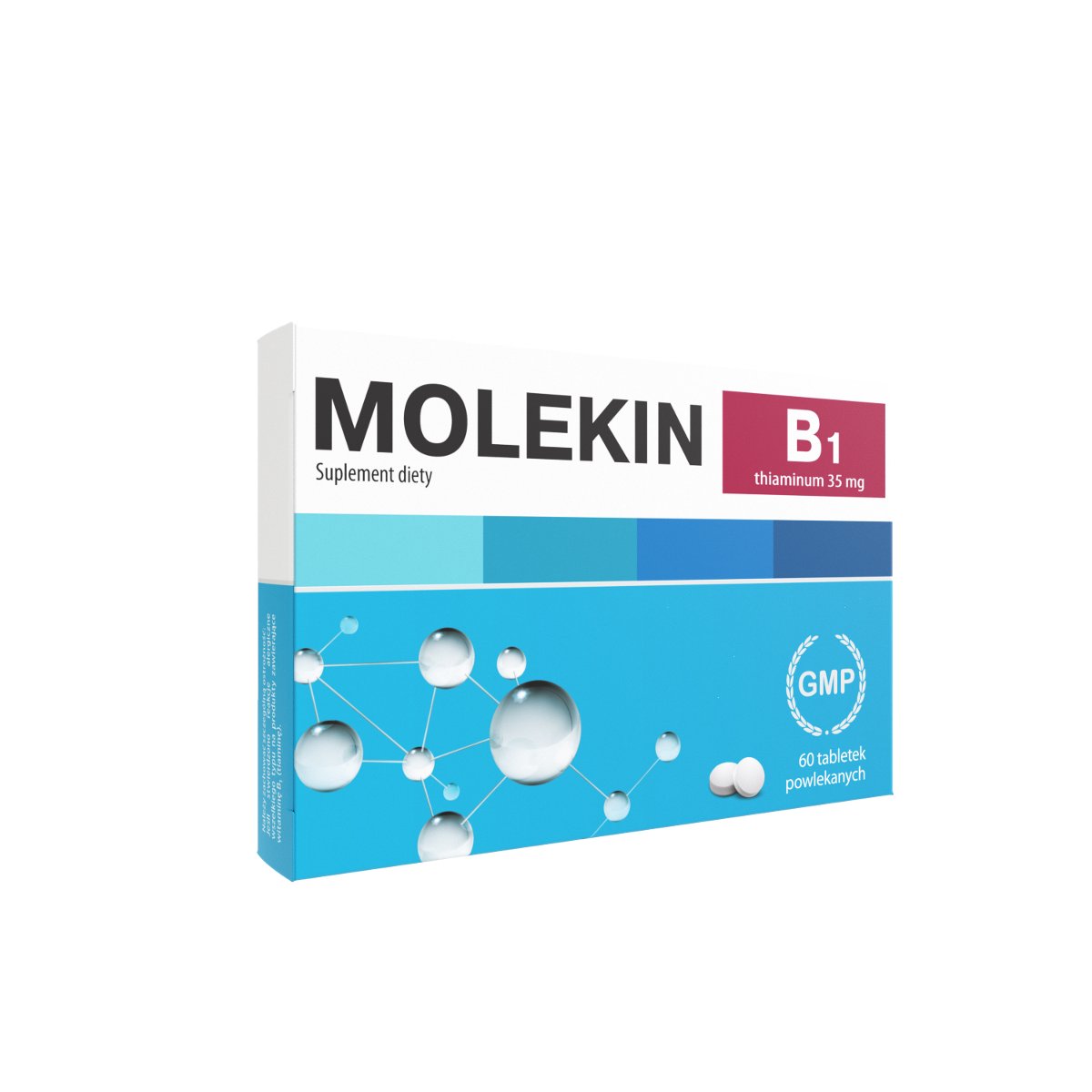 Фото - Вітаміни й мінерали Suplement diety, Molekin B1 35mg, tabletki powlekane, 60 sztuk