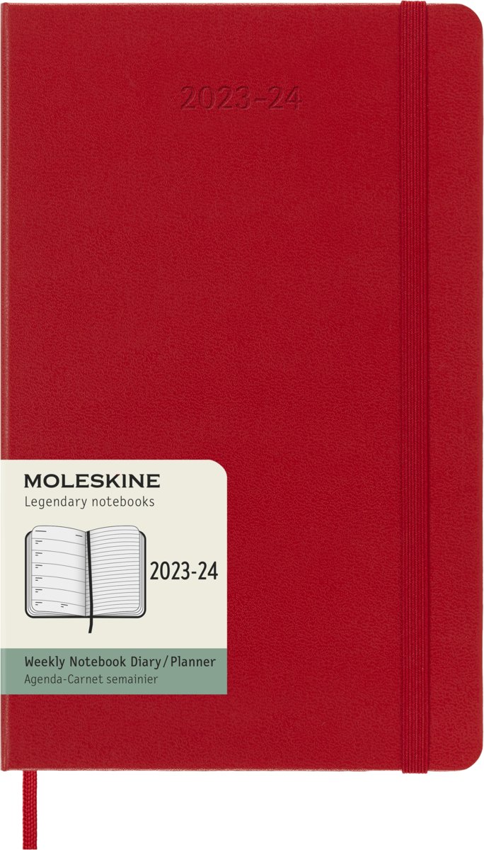 MOLESKINE kalendarz 20232024 CZERWONY LARGE WEEKLY HARD Moleskine