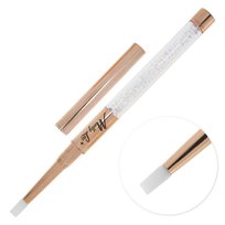 MollyLac, Pędzelek Silikonowy Do Zdobień Wcierania Pyłków I Zdobienia Paznokci Golden Rose Z Cyrkoniami Złoty  Nr 1