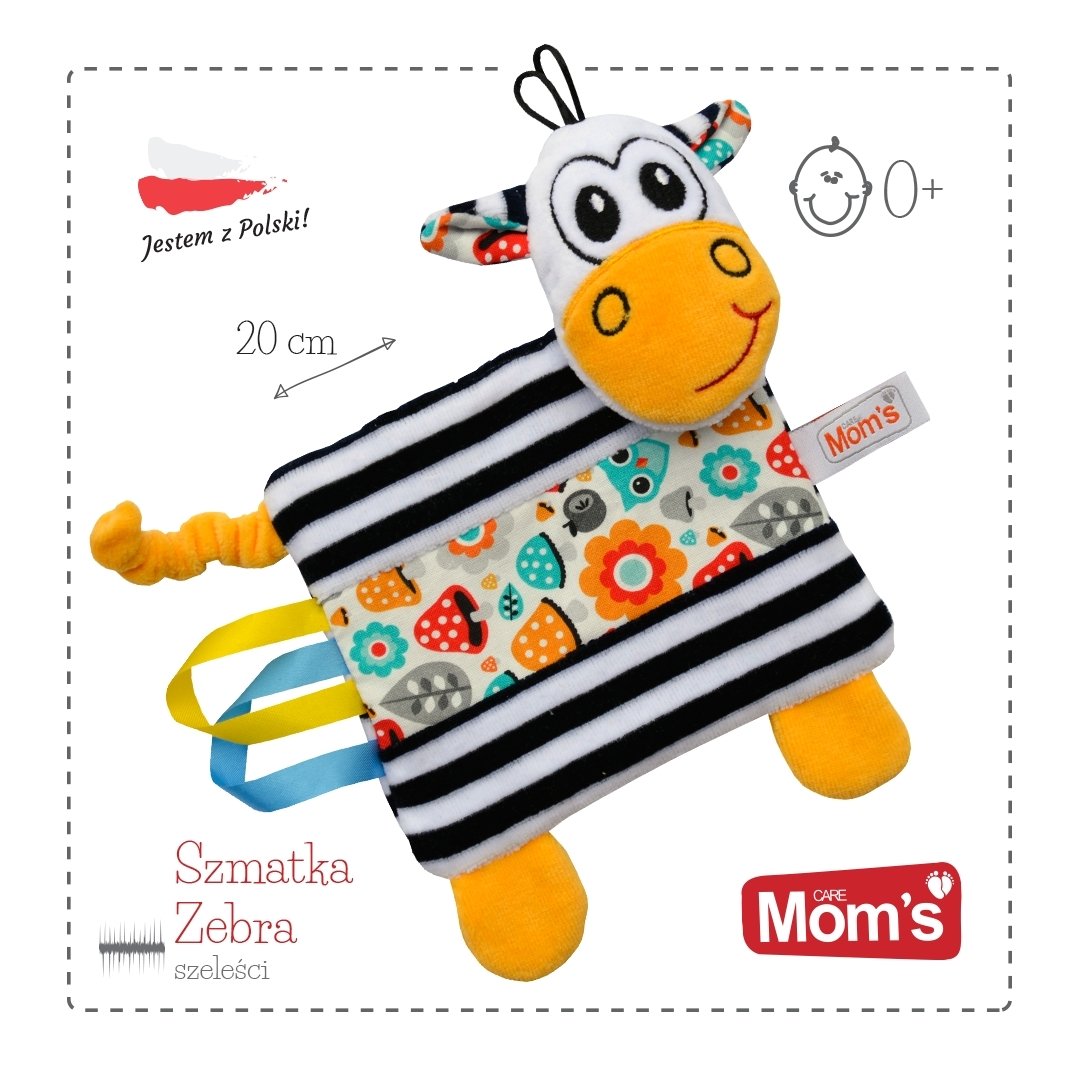 Mom's Care, zabawka edukacyjna Szmatka Zebra