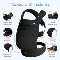 MOMCOZY BABY CARRIER NEWBORN TO TODDLER AIR MESH BLACK