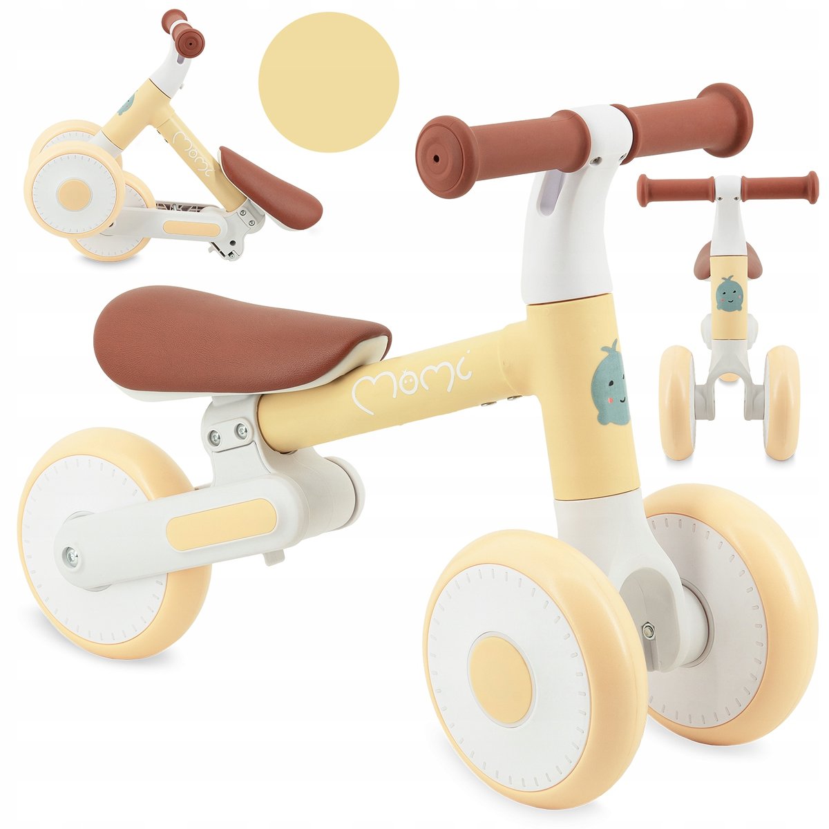 MoMi Momi Dex Jeździk Żółty Lekki Rowerek Biegowy 12m+ Składany