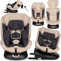 MOMI EMI FOTELIK SAMOCHODOWY BEŻOWY 360° i-SIZE 0-36kg ISOFIX TOP TETHER