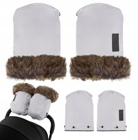 MOMI MUFKA DO WÓZKA SZARA RĘKAWICZKI FUTERKO OCIEPLACZE