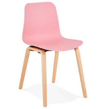 MONARK krzesło k. różowy, nogi k. natural - Kokoon Design