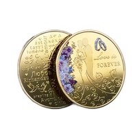Moneta Okolicznościowa Love Prezent Ślubny Wieczna Miłość Kolor Złota