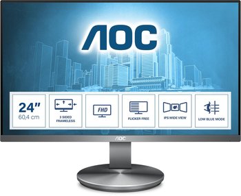Monitor, AOC, I2490VXQ/BT, 23,8", czarno-srebrny - AOC