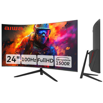 Monitor gamingowy AIWA 24" 1920x1080 100Hz HDMI bezramkowy zakrzywiony - Aiwa