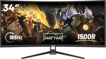 Monitor gamingowy zakrzywiony 34" LXZ 3440×1440 165Hz FreeSync HDMI/DP - Pozostałe marki