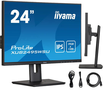Monitor iiyama ProLite XUB2495WSU-B5 24" IPS 16:10, VGA, HDMI, DisplayPort, FlickerFree - IIYAMA